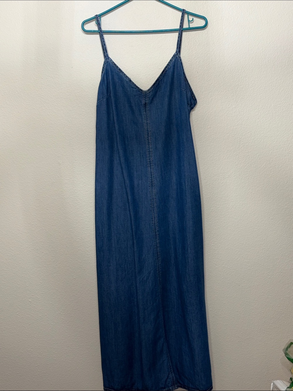 Zara Blue Denim Slip Maxi Dress